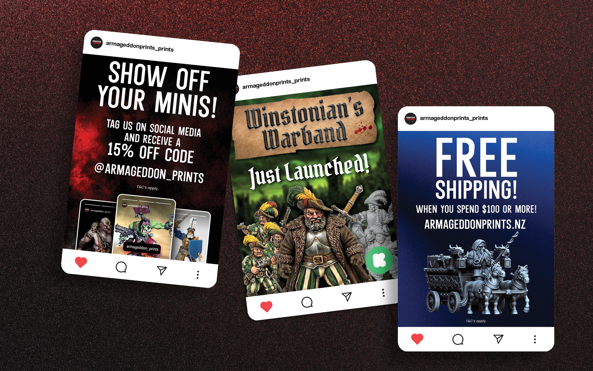 Armageddon Prints Social Media Posts